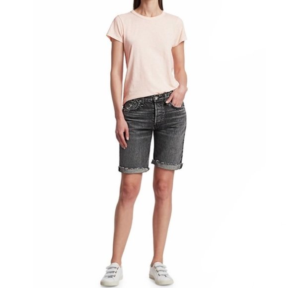 RAG & BONE Rosa Mid-Rise Denim Walking Shorts - Picture 2 of 10